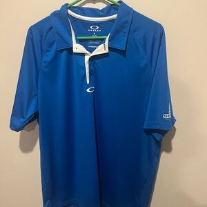 Oakley Men's Royal Blue Athletic Polo with White Trim
